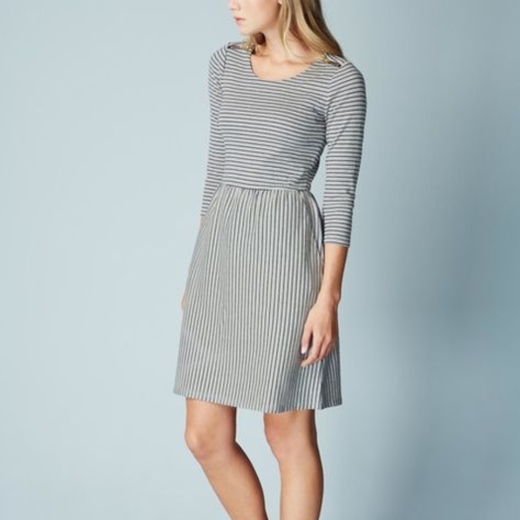 Boden Striped Cotton Dress With Pockets